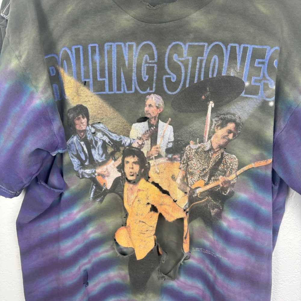 1999 Vintage Rolling Stones T Shirt Distressed Graphic Concert Tee Size L - Picture 2 of 7